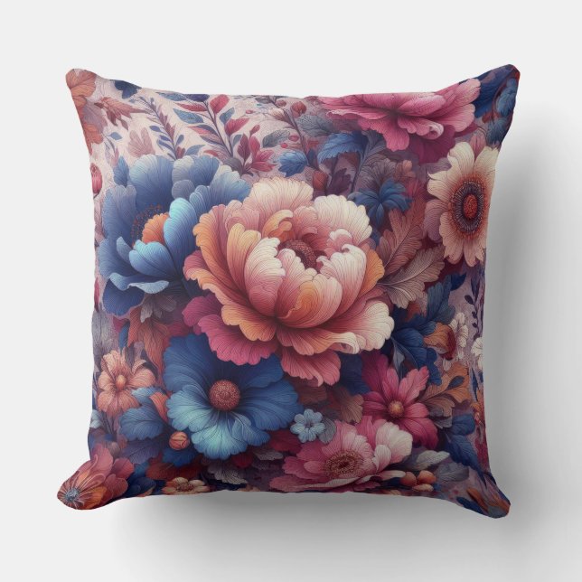 Colourful flowes cushion (Front)