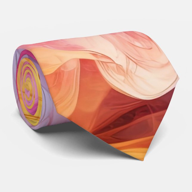 Colourful Fluid Art Neck Tie (Rolled)