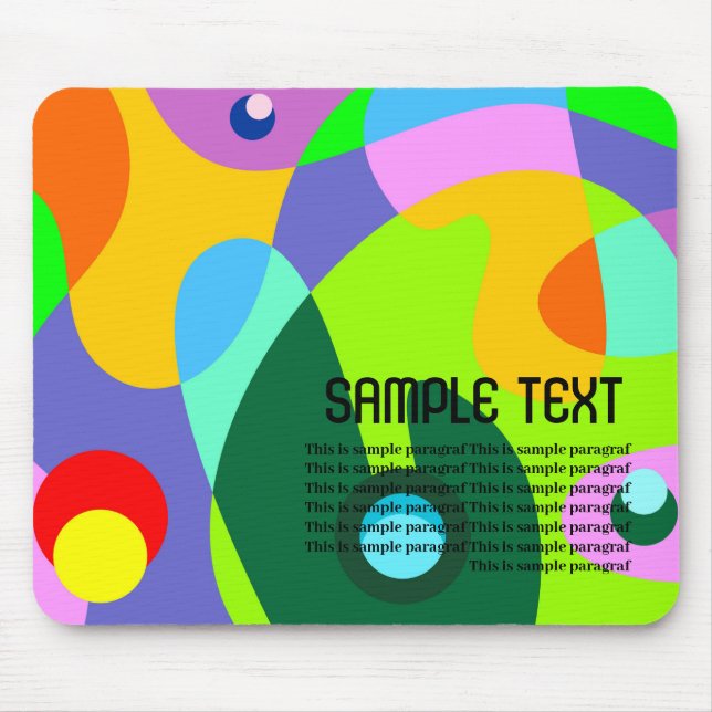 Colourful fluid circle abstract background mouse pad (Front)