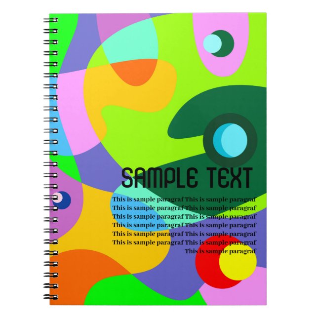 Colourful fluid circle abstract background notebook (Front)