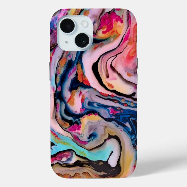 Colourful Fluid Marbling Abstraction Case-Mate iPhone Case (Back)