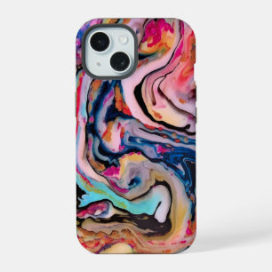 Colourful Fluid Marbling Abstraction iPhone 15 Case