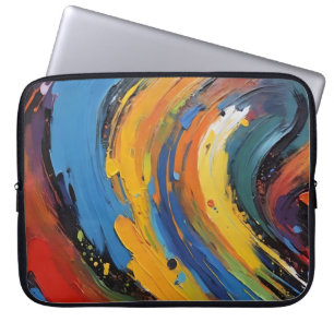 Colourful Fluid Swirls Abstract Expressionism Art Laptop Sleeve