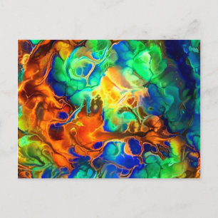 Colourful fluids announcement postcard