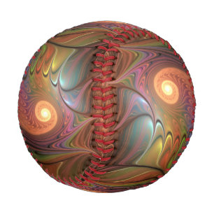 Colourful Fluorescent Abstract Modern Brown Baseball