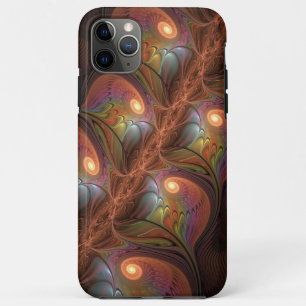 Colourful Fluorescent Abstract Trippy Brown Fracta iPhone 11 Pro Max Case