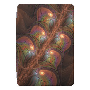 Colourful Fluorescent Abstract Trippy Brown Fracta iPad Pro Cover