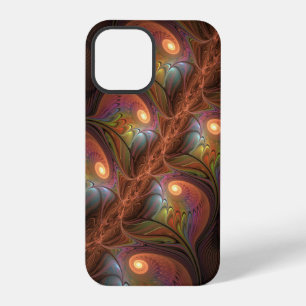 Colourful Fluorescent Abstract Trippy Brown Fracta iPhone 12 Pro Case
