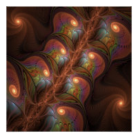 Colourful Fluorescent Abstract Trippy Brown Fracta