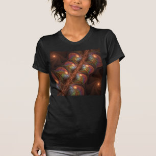 Colourful Fluorescent Abstract Trippy Brown Fracta T-Shirt