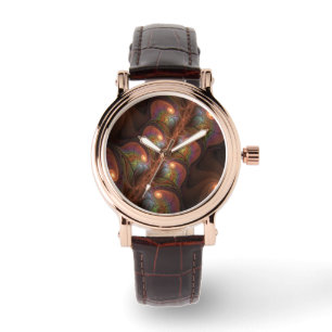 Colourful Fluorescent Abstract Trippy Brown Fracta Watch