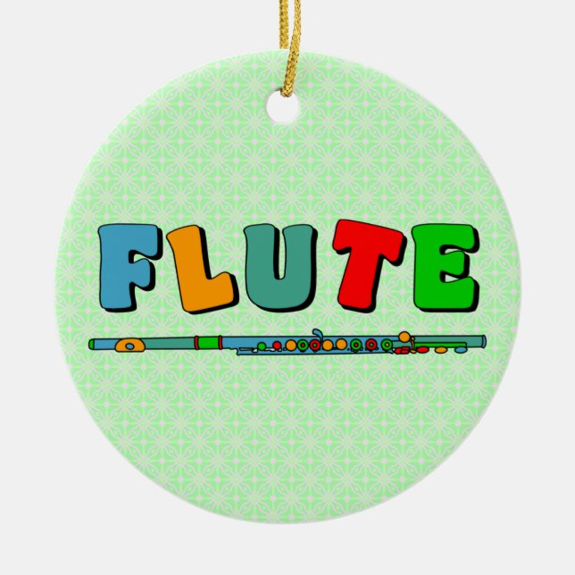 Colourful Flute Ceramic Ornament (Front)
