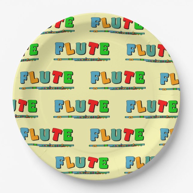 Colourful Flute Paper Plate (Front)