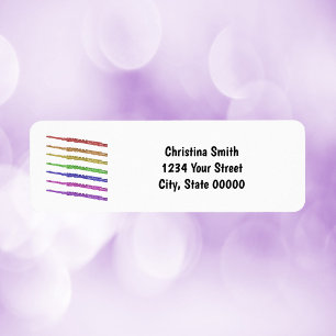 Colourful Flute Personalise Return Address Label
