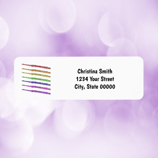 Colourful Flute Personalise Return Address Label (A return address with colorful flutes and personalized text.)