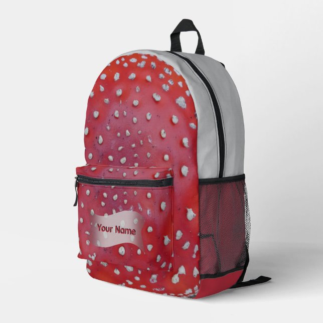 Colourful Fly Amantis Pattern Cust. Text Backpack (Back Corner Right)