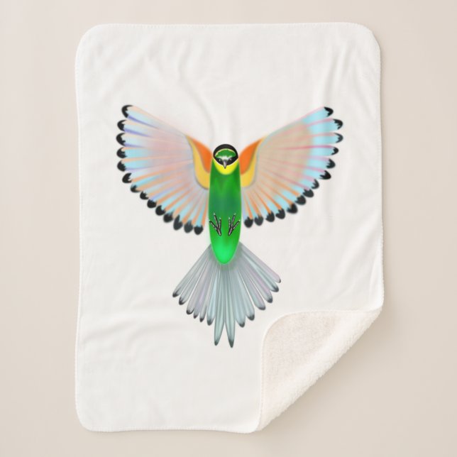 Colourful Flying Bird Sherpa Blanket (Front)