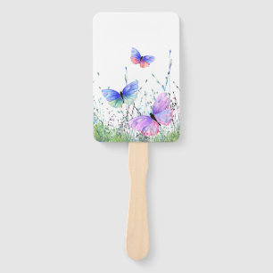 Colourful Flying Butterflies Hand Fan Spring Joy