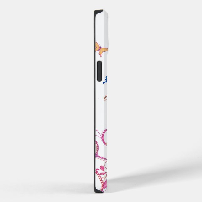 Colourful Flying Butterflies with Crown Art Print Case-Mate iPhone Case (Back / Right)