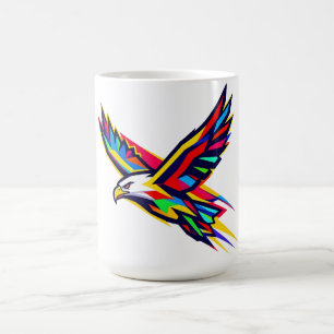 Colourful Flying Eagle Rainbow Logo Sports Gift Coffee Mug