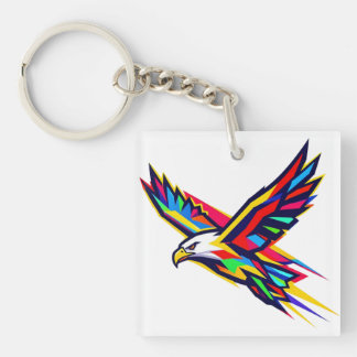 Colourful Flying Eagle Rainbow Logo Sports Gift Key Ring