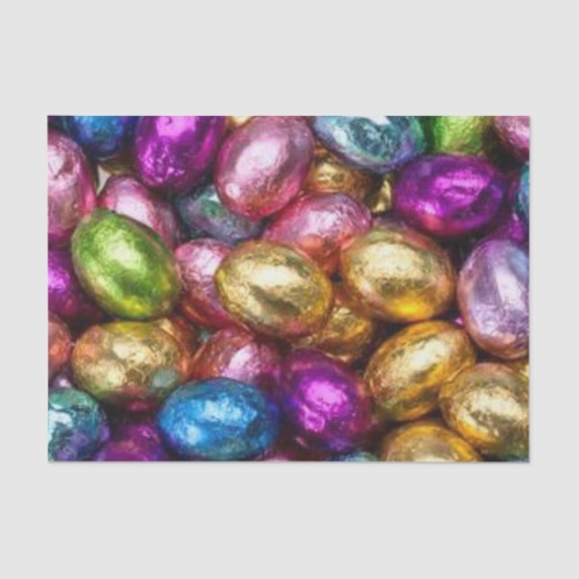 colourful foil chocolate Easter eggs Tissue Paper (Front)