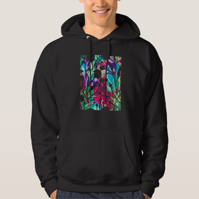 Colourful Foliage Artistic Garden Brigh Flowers Ar Hoodie (Front)