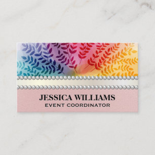 Colourful Foliage Pattern   Natural Business Card