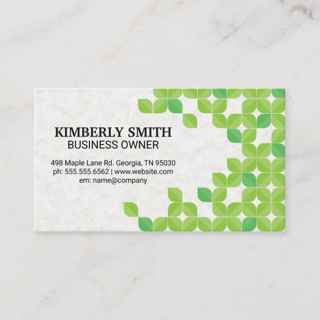 Colourful Foliage Pattern | Natural Business Card (Front)