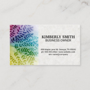 Colourful Foliage Pattern Natural Business Card