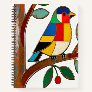 Colourful Folk Art Bird Notebook