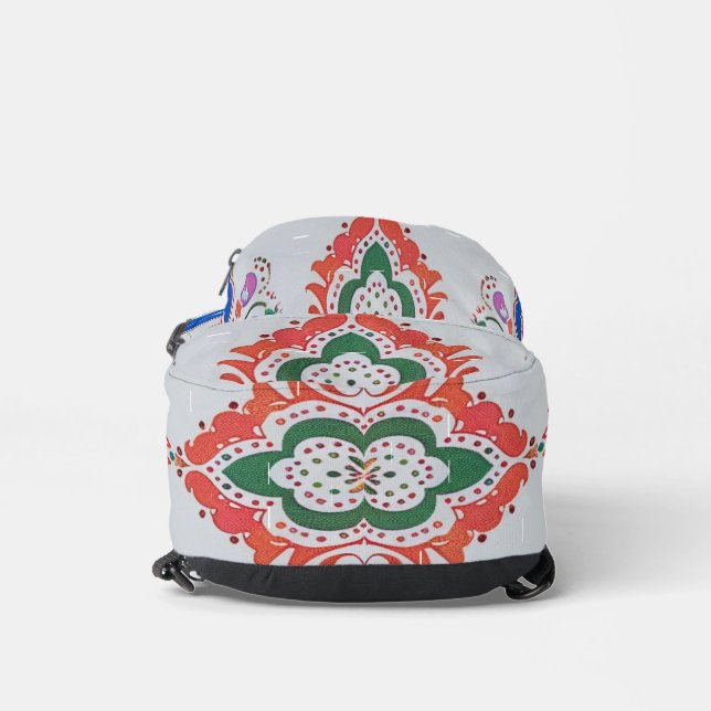 Colourful Folk Art Damask Pattern Crossbody  Sling Bag (Bottom)