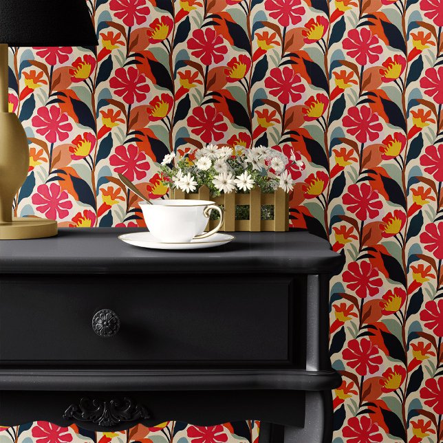 Colourful Folk Art Floral Pattern Wallpaper (Creator Uploaded)
