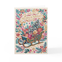 Colourful Folk Art Sleigh Christmas