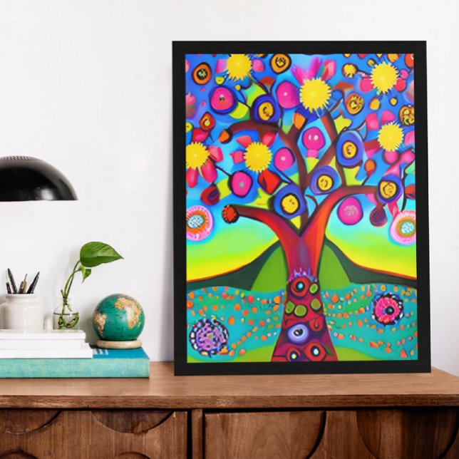 Colourful Folk Art Style Tree   Photo Print (Creator Uploaded)