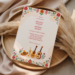 Colourful Folk Botanical Fiesta Mexican Invitation