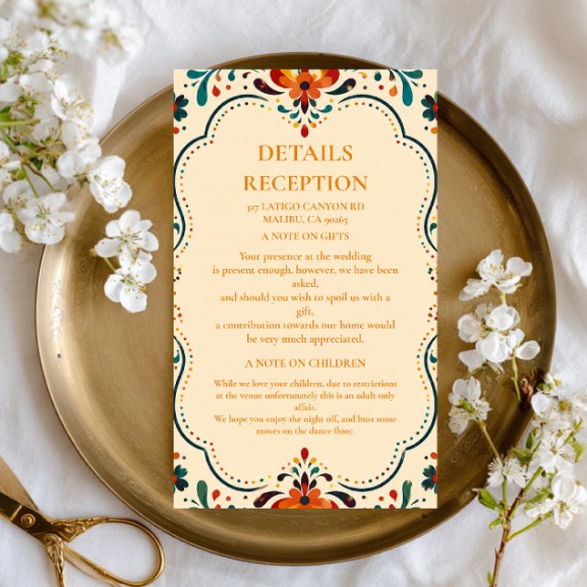 Colourful Folk Botanical Mexican Enclosure Card (Creator Uploaded)