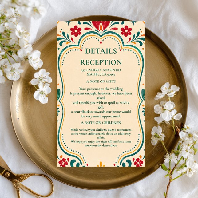 Colourful Folk Botanical Mexican Enclosure Card (Creator Uploaded)