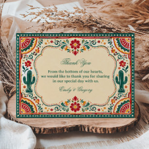 Colourful Folk Botanical Mexican Thank You Card