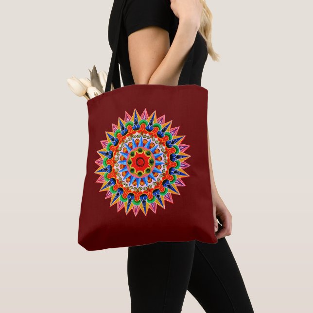 Colourful Folklore Design  Tote Bag (Close Up)