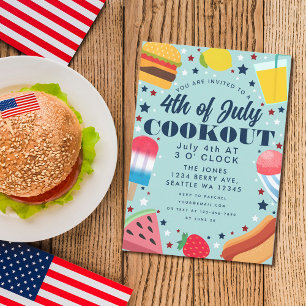 Colourful Food 4TH of July Cookout Invitation