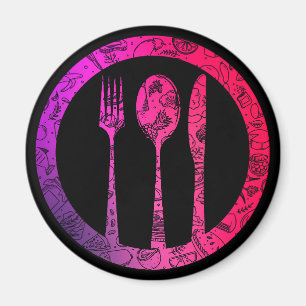 Colourful Food Pattern Fruits Foods Pancakes Veggi Magnet