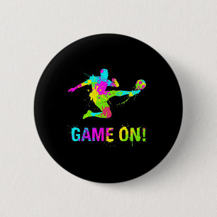 Colourful Footll Sports Motif With Paint Splash Lo 6 Cm Round Badge
