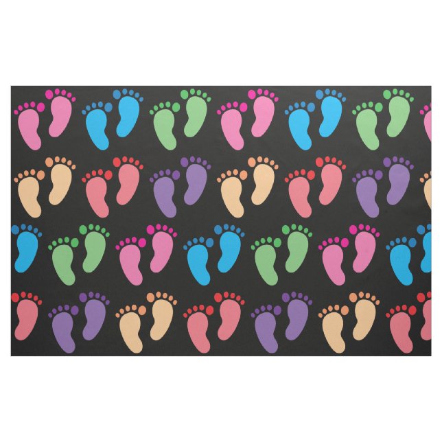 Colourful Footprints Fabric (Fat Quarter)