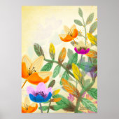Colourful forest floral original digital painting poster (Front)