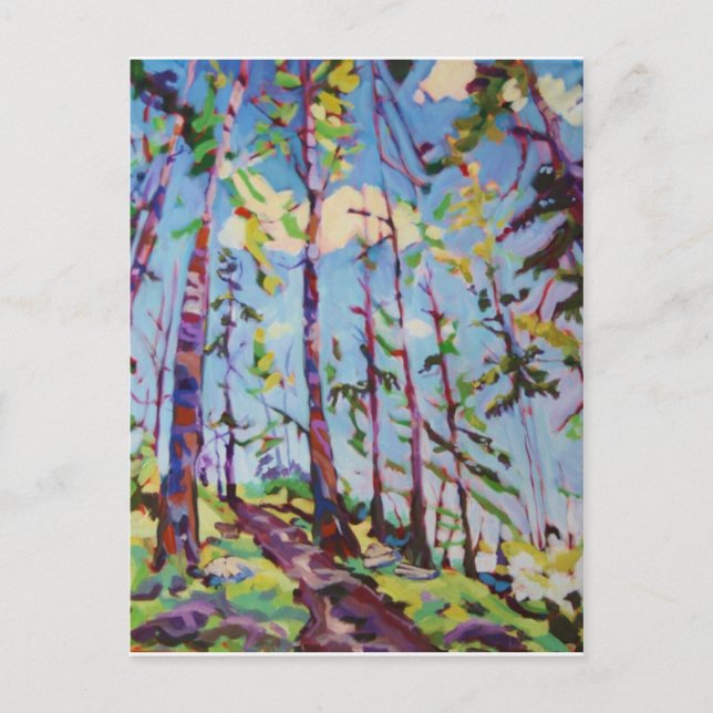 Colourful forest painting postcard (Front)