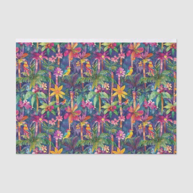 colourful forest trees, birds tissue paper (Front)