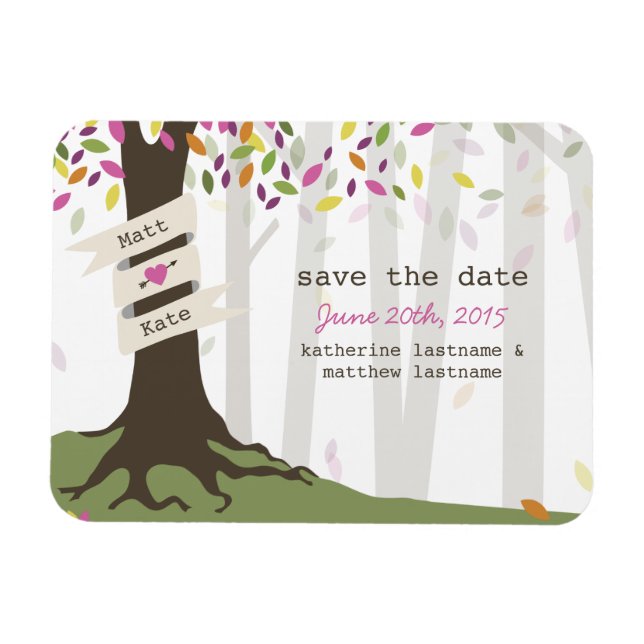 Colourful Forest Wedding Save The Date Magnet (Horizontal)