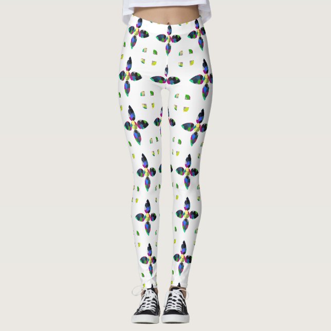 Colourful Four-Leaf  Leggings (Front)