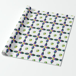 Colourful Four-Leaf Wrapping Paper